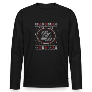 Ugly Tiler Motif Réveillon de Noël - T-shirt manches longues Premium bio Homme - noir - Devant - Nico (187cm)
