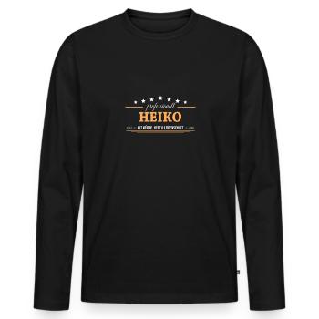 Professionell Heiko Name Vorname - Männer Premium Bio Langarmshirt - Schwarz - Vorne - Nico (187cm)