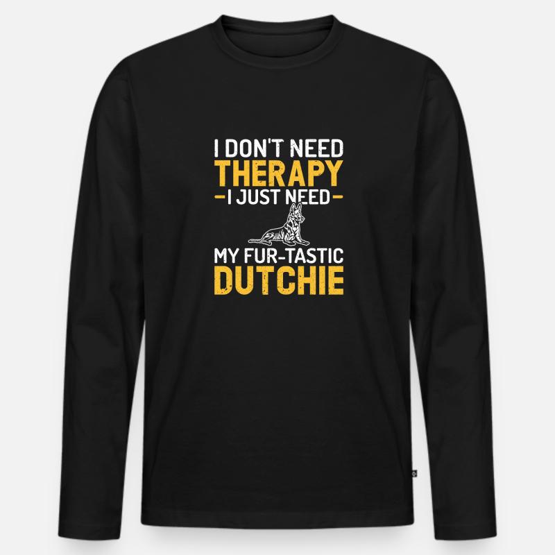 Holländischer Schäferhund Dutch Shepherd - Männer Premium Bio Langarmshirt - Schwarz