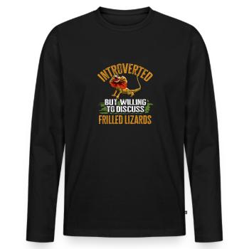 Kragenechse Frilled-neck lizard Reptil Herpetologe - Männer Premium Bio Langarmshirt - Schwarz - Vorne - Nico (187cm)