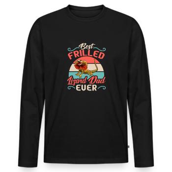 Kragenechse Frilled-neck lizard Reptil Herpetologe - Männer Premium Bio Langarmshirt - Schwarz - Vorne - Nico (187cm)