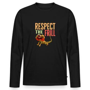 Kragenechse Frilled-neck lizard Reptil Herpetologe - Männer Premium Bio Langarmshirt - Schwarz - Vorne - Nico (187cm)
