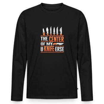 Couteau de boucher Couteau Collectionneur de couteaux - T-shirt manches longues Premium bio Homme - noir - Devant - Nico (187cm)