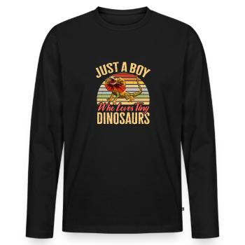 Kragenechse Frilled-neck lizard Reptil Herpetologe - Männer Premium Bio Langarmshirt - Schwarz - Vorne - Nico (187cm)