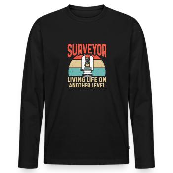 Arpenteur Cartographe Arpenteur Arpenteur - T-shirt manches longues Premium bio Homme - noir - Devant - Nico (187cm)