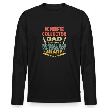 Couteau de boucher Couteau Collectionneur de couteaux - T-shirt manches longues Premium bio Homme - noir - Devant - Nico (187cm)
