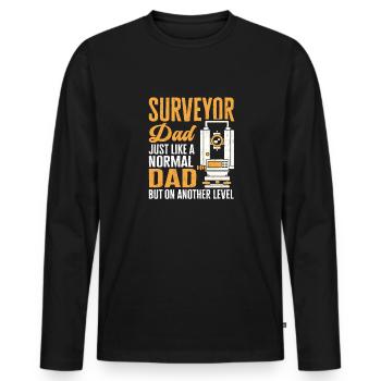 Arpenteur Cartographe Arpenteur Arpenteur - T-shirt manches longues Premium bio Homme - noir - Devant - Nico (187cm)