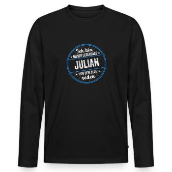 Ich bin dieser legendärer Julian Name - Männer Premium Bio Langarmshirt - Schwarz - Vorne - Nico (187cm)