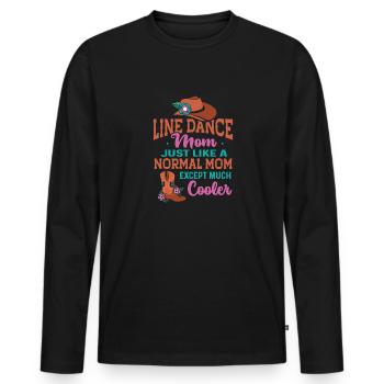 Line Dancing Cowboy Texas Line Dance Cadeau - T-shirt manches longues Premium bio Homme - noir - Devant - Nico (187cm)