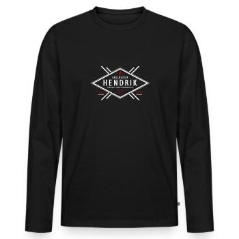 Grillmeister Hendrik Vorname Name - Männer Premium Bio Langarmshirt - Schwarz - Vorne - Nico (187cm)