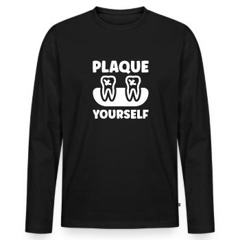 Technicien de laboratoire dentaire Technicien dentaire - T-shirt manches longues Premium bio Homme - noir - Devant - Nico (187cm)