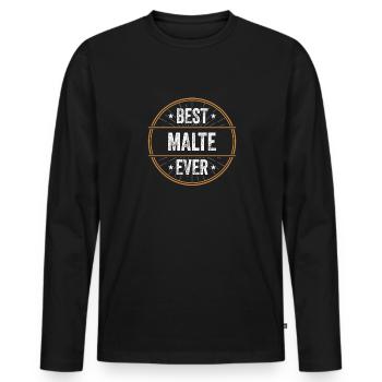Meilleur cadeau de prénom Malte Jamais - T-shirt manches longues Premium bio Homme - noir - Devant - Nico (187cm)