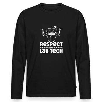 Technicien de laboratoire dentaire Technicien dentaire - T-shirt manches longues Premium bio Homme - noir - Devant - Nico (187cm)