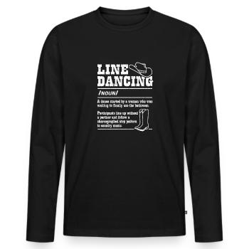 Line Dancing Cowboy Texas Line Dance Cadeau - T-shirt manches longues Premium bio Homme - noir - Devant - Nico (187cm)