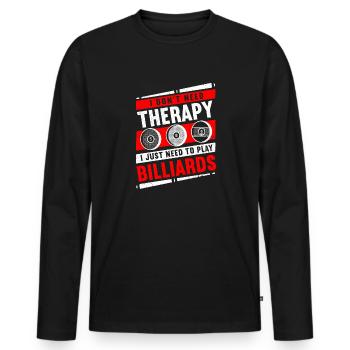 Billard billard billard - T-shirt manches longues Premium bio Homme - noir - Devant - Nico (187cm)