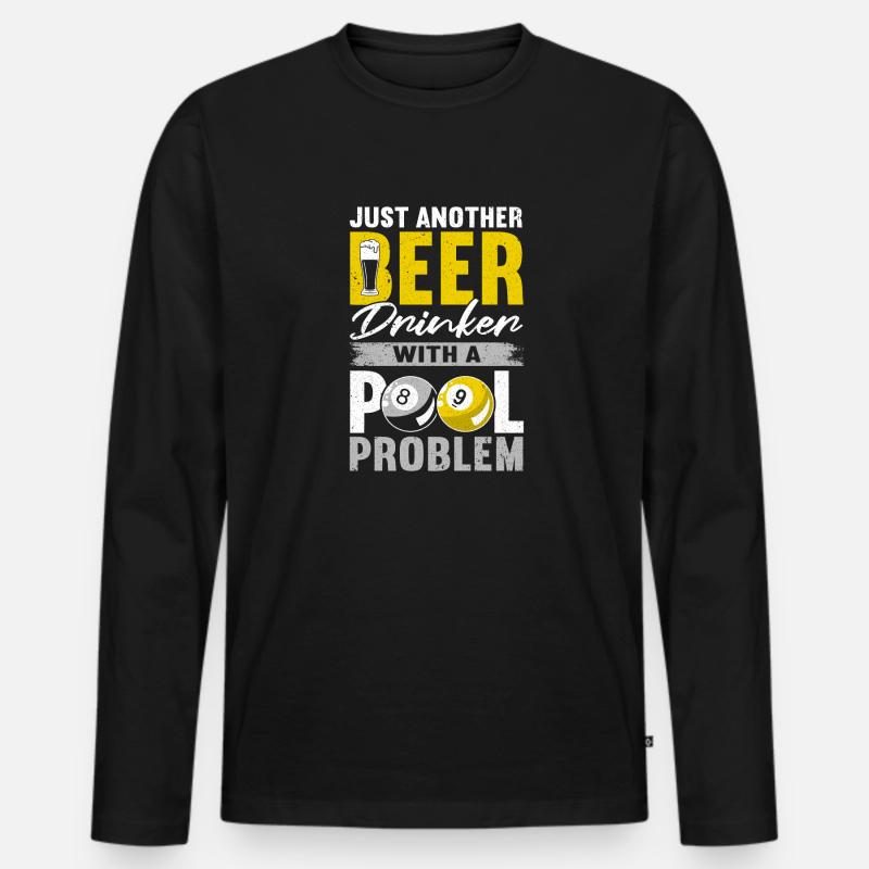 Snooker Pool Billard - Männer Premium Bio Langarmshirt - Schwarz