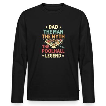 Billard billard billard - T-shirt manches longues Premium bio Homme - noir - Devant - Nico (187cm)