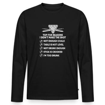 Billard billard billard - T-shirt manches longues Premium bio Homme - noir - Devant - Nico (187cm)