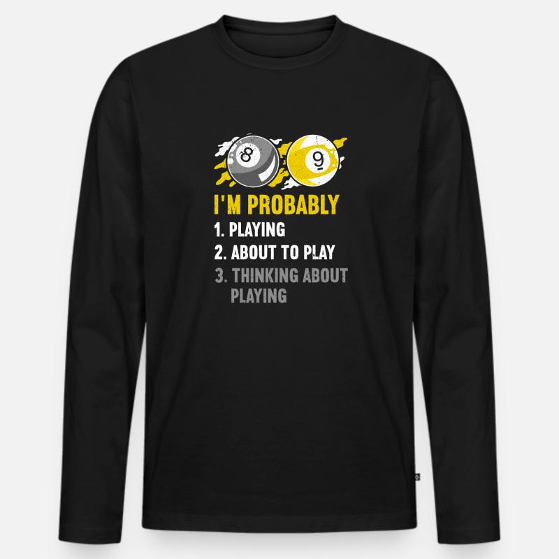 Snooker Pool Billard - Männer Premium Bio Langarmshirt - Schwarz