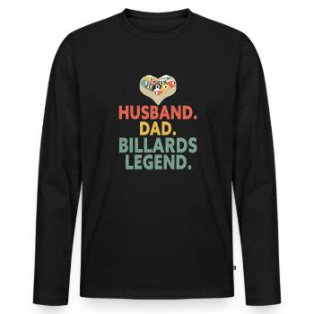 Billard billard billard - T-shirt manches longues Premium bio Homme - noir - Devant - Nico (187cm)