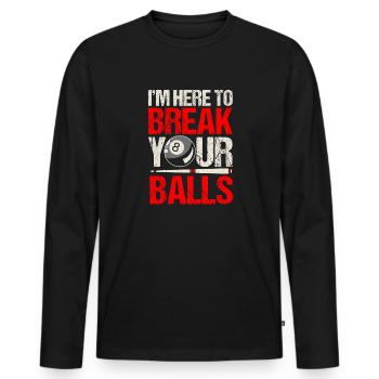 Billard billard billard - T-shirt manches longues Premium bio Homme - noir - Devant - Nico (187cm)
