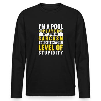 Billard billard billard - T-shirt manches longues Premium bio Homme - noir - Devant - Nico (187cm)