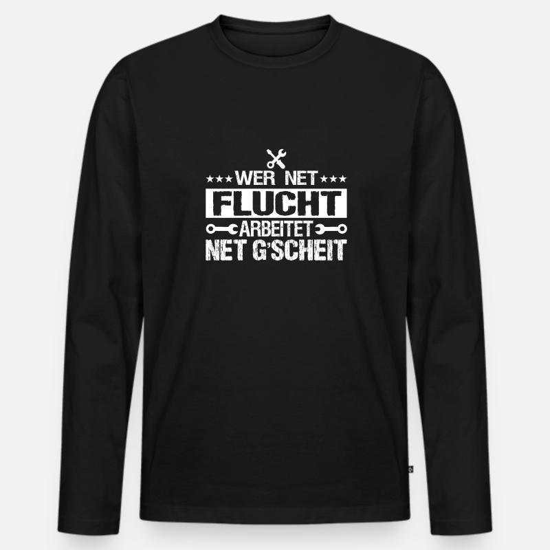 Lustiger Schwäbischer Bauarbeiter Baustelle - Männer Premium Bio Langarmshirt - Schwarz