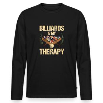 Billard billard billard - T-shirt manches longues Premium bio Homme - noir - Devant - Nico (187cm)