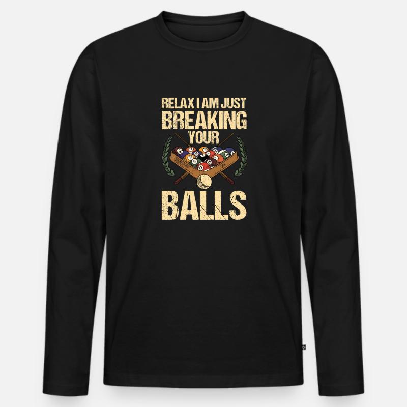 Snooker Pool Billard - Männer Premium Bio Langarmshirt - Schwarz