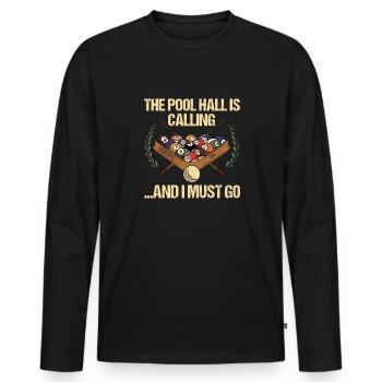Billard billard billard - T-shirt manches longues Premium bio Homme - noir - Devant - Nico (187cm)