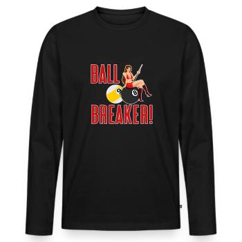 Billard billard billard - T-shirt manches longues Premium bio Homme - noir - Devant - Nico (187cm)