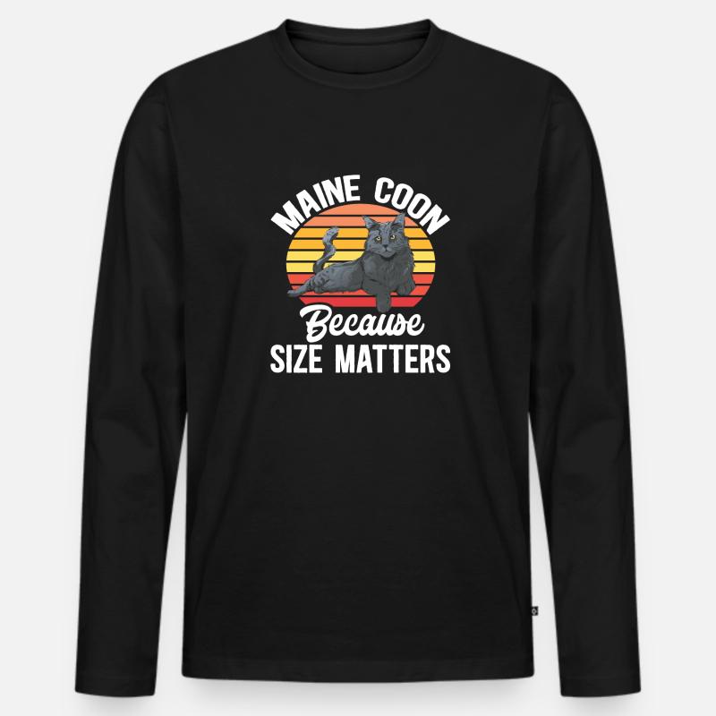 Maine Coon Katze - Männer Premium Bio Langarmshirt - Schwarz