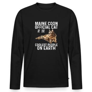 Maine Coon Chat - T-shirt manches longues Premium bio Homme - noir - Devant - Nico (187cm)
