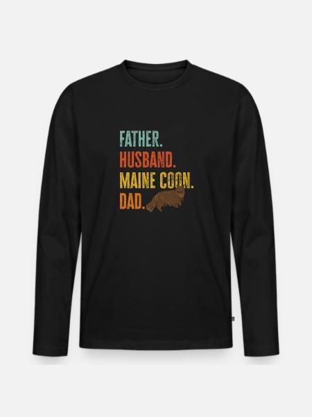 Maine Coon Cat - Men's Premium Organic Long Sleeve Shirt - black