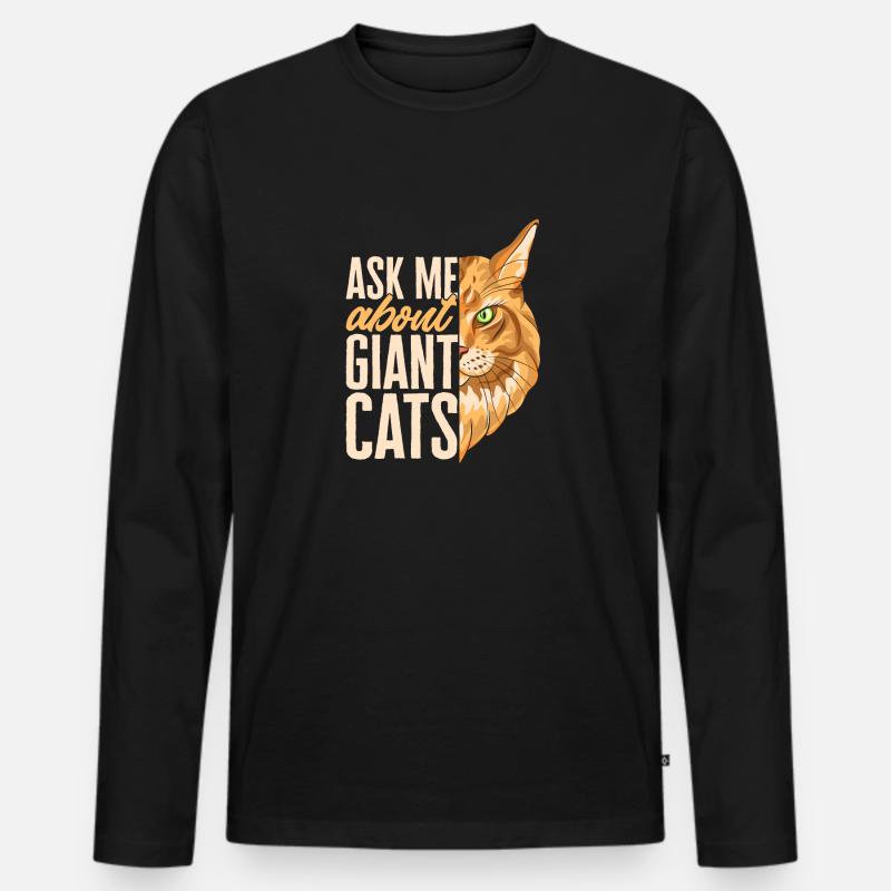Maine Coon Katze - Männer Premium Bio Langarmshirt - Schwarz