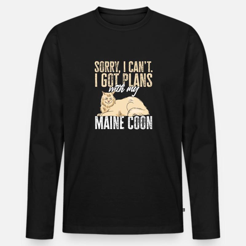 Maine Coon Katze - Männer Premium Bio Langarmshirt - Schwarz