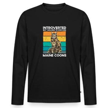 Maine Coon Chat - T-shirt manches longues Premium bio Homme - noir - Devant - Nico (187cm)
