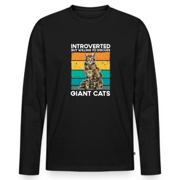 Maine Coon Chat - T-shirt manches longues Premium bio Homme - noir - Devant - Nico (187cm)