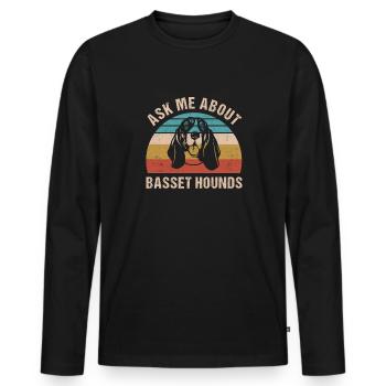 Cadeau Basset Hound - T-shirt manches longues Premium bio Homme - noir - Devant - Nico (187cm)