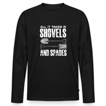 tout ce qu’il faut, c’est des pelles et des bêches Design - T-shirt manches longues Premium bio Homme - noir - Devant - Nico (187cm)