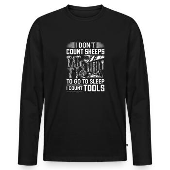 Woodworker Saying Carpentry Vintage Carpenter - Men's Premium Organic Long Sleeve Shirt - black - Front - Nico (187cm)