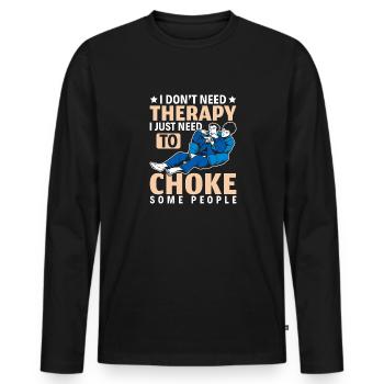 BJJ Brazilian Jiu-Jitsu - Men's Premium Organic Long Sleeve Shirt - black - Front - Nico (187cm)