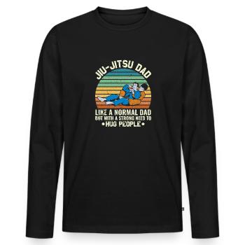 BJJ Brazilian Jiu-Jitsu - Men's Premium Organic Long Sleeve Shirt - black - Front - Nico (187cm)