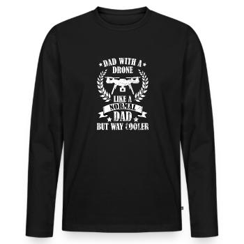 Dad with a drone fathersday hobby drone pilot - Männer Premium Bio Langarmshirt - Schwarz - Vorne - Nico (187cm)