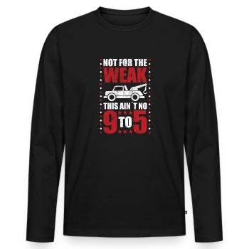 Tow truck not for the weak vintage towtruck driver - Männer Premium Bio Langarmshirt - Schwarz - Vorne - Nico (187cm)