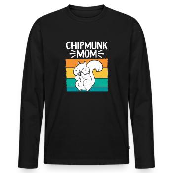 Cadeau de rongeur chipmunk - T-shirt manches longues Premium bio Homme - noir - Devant - Nico (187cm)