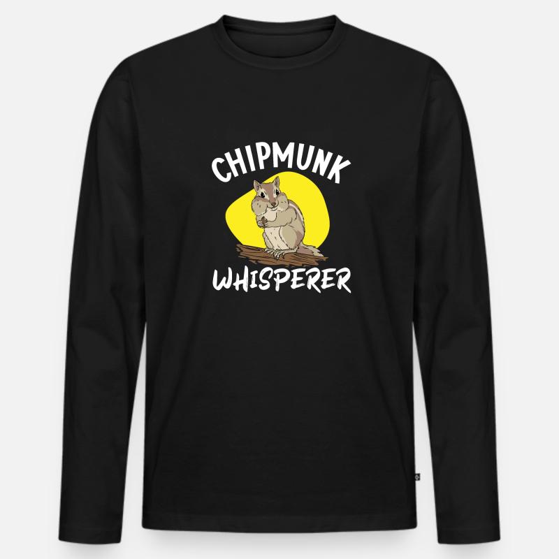 Streifenhörnchen Chipmunk Nagetier Geschenk - Männer Premium Bio Langarmshirt - Schwarz