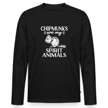 Chipmunk Rodent Gift - Men's Premium Organic Long Sleeve Shirt - black - Front - Nico (187cm)