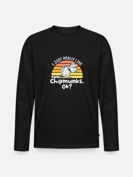 Chipmunk Rodent Gift - Men's Premium Organic Long Sleeve Shirt - black