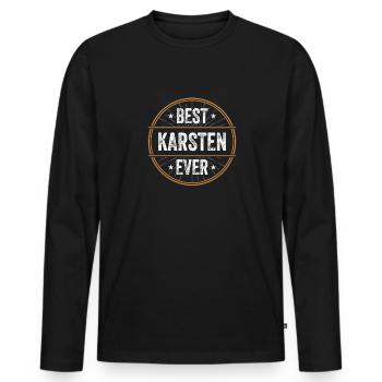 Best Karsten Ever Vorname Name Geschenk - Männer Premium Bio Langarmshirt - Schwarz - Vorne - Nico (187cm)